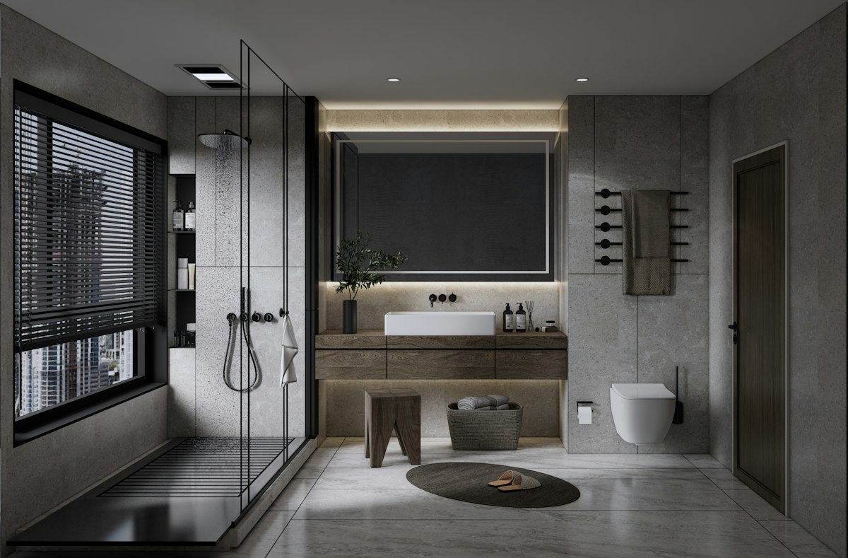 Stone-Effect Bathroom